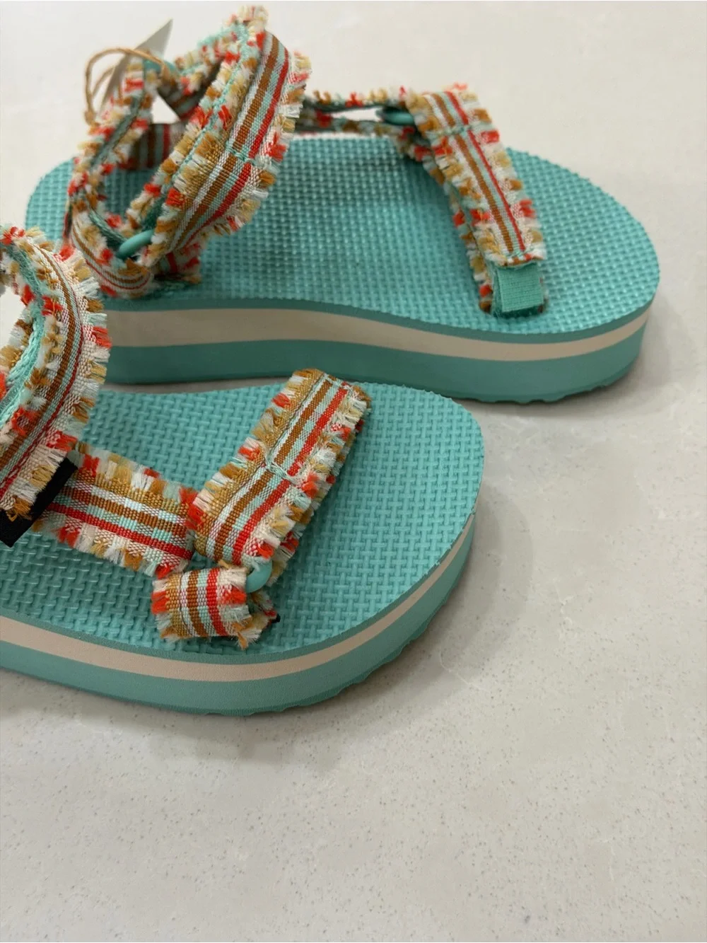 Teva Kids Midform Fray Platform Sandals Frazier Cascade Multi Size 8